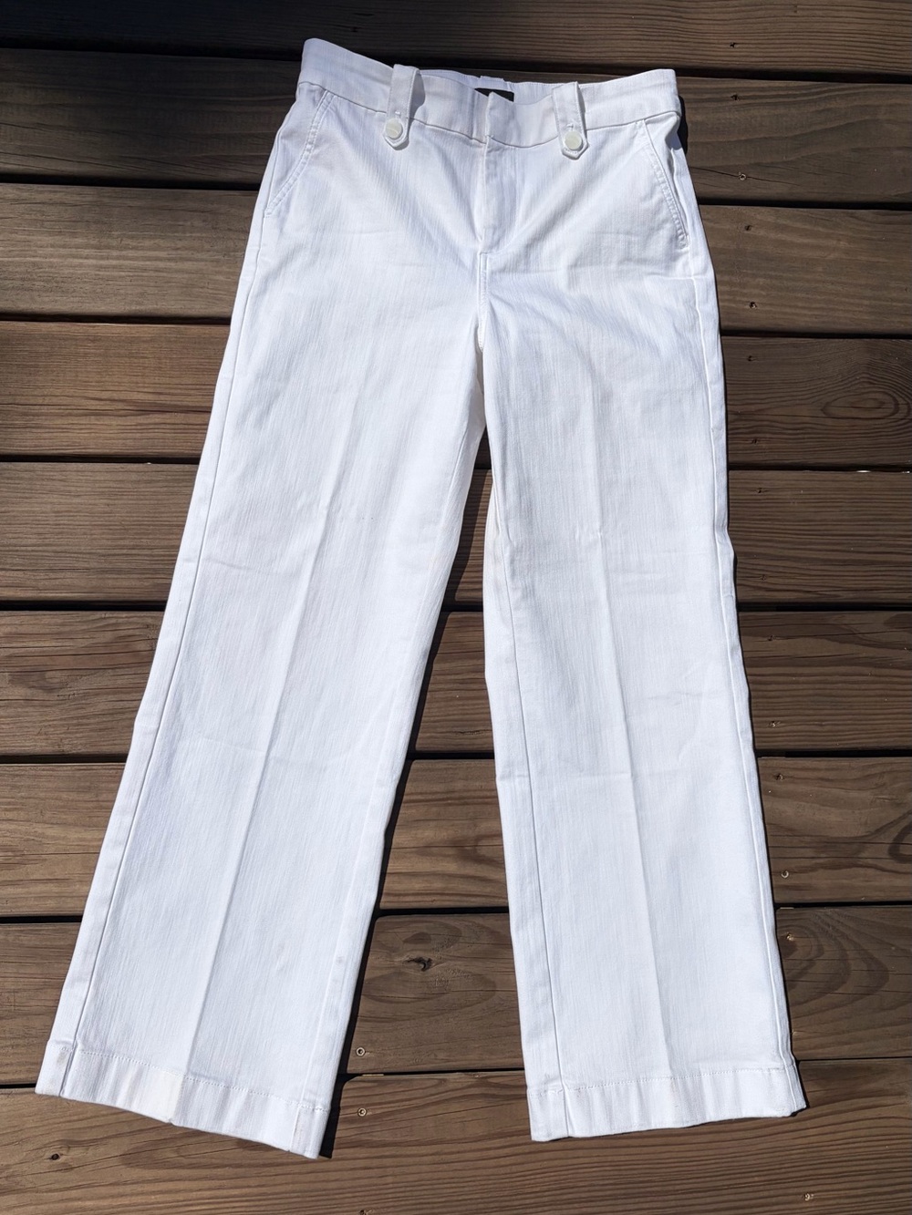 Talbots White Wide Leg Trouser Jeans size 8